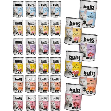 BULTI Aliment humide pour chat Mélange de saveurs Boîtes 24 x 400 g (1/5)