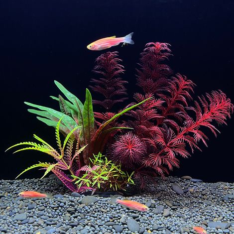 MIMOSON-Ornement aquatique décoratif en plastique pour aquarium, aménagement paysager, faux ornement aquatique (1/4)