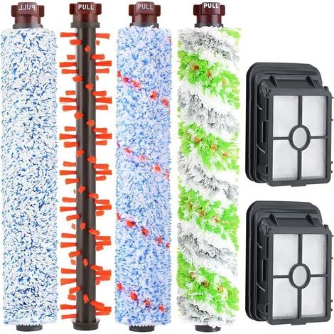 Accessoire de filtre en rouleau de brosse 4 pièces compatible avec Bissell Crosswave 17132, 2225N, 2582N, 25821, 2519, 1785, série 1926, brosse de surface Milti 3 en 1 1868F et filtre à vide 1866 pour
