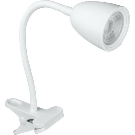 Lampe de bureau à pince bras flexible blanche LED 4W (1/5)