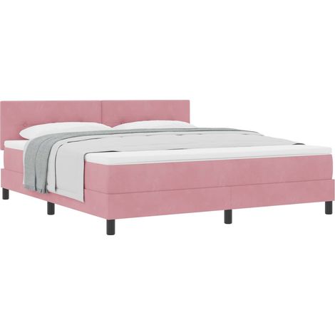 Maison Exclusive - Boxspringbett mit Kopfteil Rosa 180 x 200 cm S (1/5)