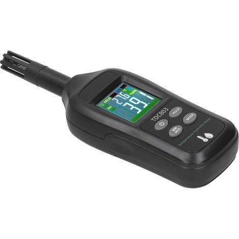 Termómetro-higrómetro con pantalla digital LCD a color de 4 dígitos, medidor de temperatura y humedad TDC803 (1/5)