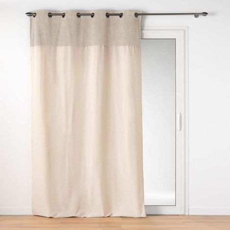 Rideau à Œillets Bouclette "Tessa" 140x240cm Beige (1/4)
