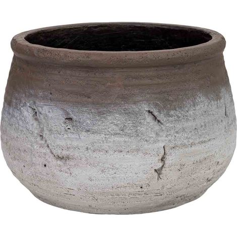Macetero de fibra de vidrio blanco 38x38x25cm