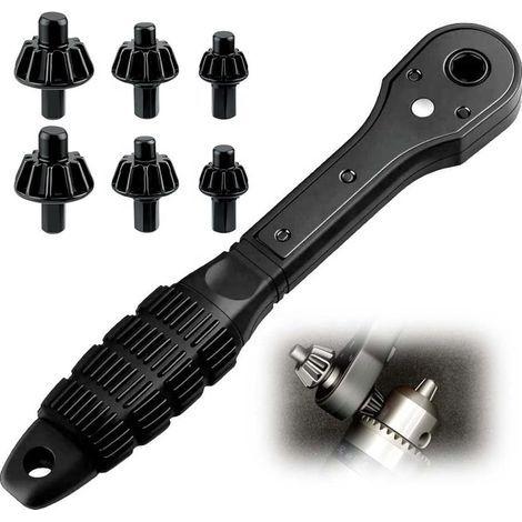 2-in-1 ratchet wrench, universal ratchet wrench, double-ended ratchet wrench, compatible with most electric drills (2-piece set) (1/4)