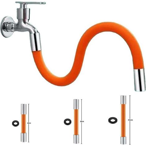Universelle Küchenarmatur-Verlängerung, schäumend, 360° drehbar, lange Wasserhahn-Verlängerung, flexibler Schlauch – 50 cm