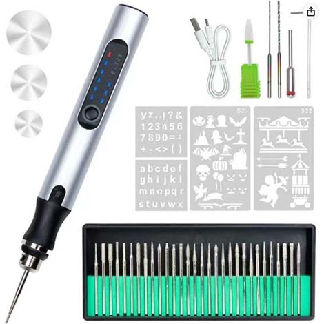 Speed Engraving Pen Mini Electric Grinder Electric Polisher Grinding Pen Rechargeable Plug-in Dual-purpose Nail Art Set (1/5)