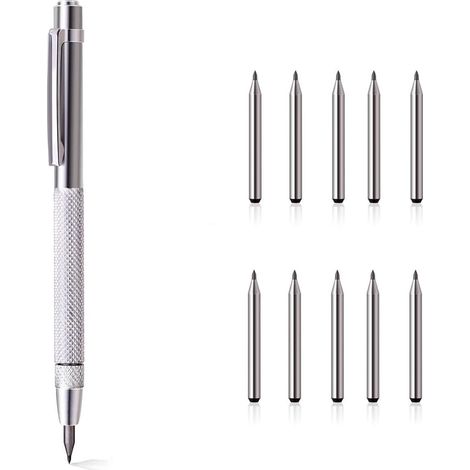 Stylos à Tracer en carbure de tungstène, Pointe a Tracer Livré avec 10 pointeau de Stylet supplémentaires, pour Le Verre, la céramique et l'acier trempé (1/5)