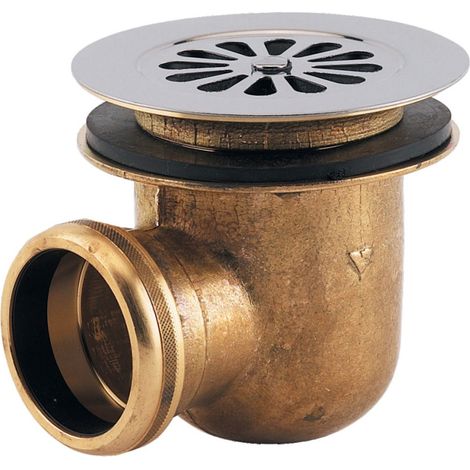 Bonde laiton de receveur avec grille D60 sortie horizontale à visser - VALENTIN - 00 302100 000 00 (1/2)