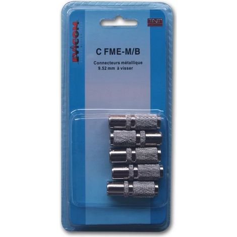 Evicom CFME-M/B - 5 connettori metallici da 9,52 mm da avvitare