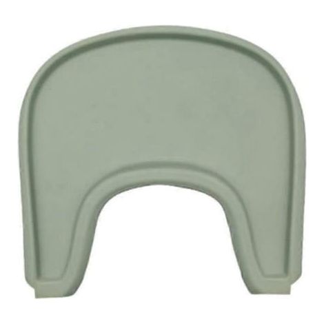 Plateau pour chaise haute Stokke rose pâle pour des repas organisés et agréables, avec dessous de verre en silicone vert. (1/5)