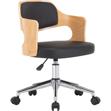 Maison Exclusive - Drehbarer Bürostuhl Schwarz Bugholz und Kunstl