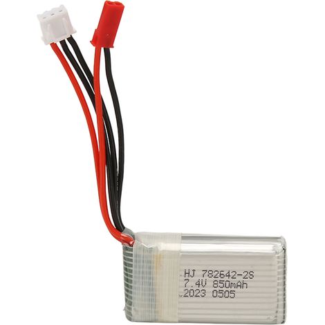 Batterie LiPo 7.4V 2S 850mAh 20C pour Voitures et Bateaux Télécommandés, Modélisme RC (1/5)