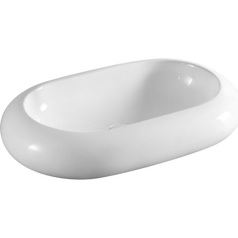 Lavabo appoggio 63x40 cm LA26 bianco (1/2)