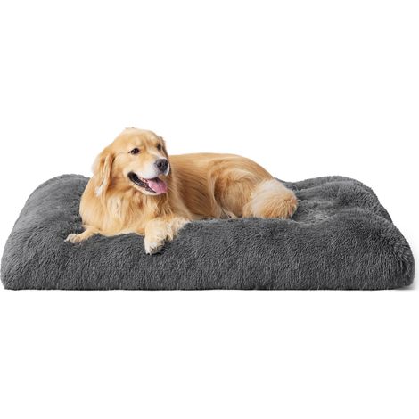 XXL Matelas Caisse Chien Lavable, Duveteux 119x74cm Gris Foncé (1/5)