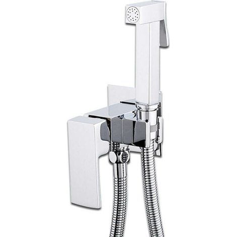 Unterputz-Bidet-Set mit Schlauch, Halterung, Duschkopf, Warm- und Kaltwasseranschluss, Chrom (1/5)
