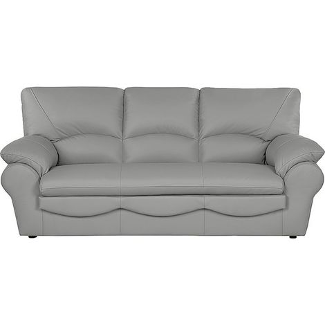 Canapé 3 places convertible en 100% tout cuir italien vachette OSIRIS, couleur gris clair (1/5)