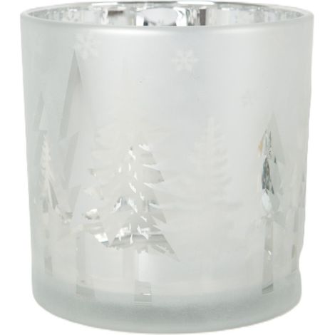 TrendLine Deko Windlicht Glas Ø 15 x 15 cm silber