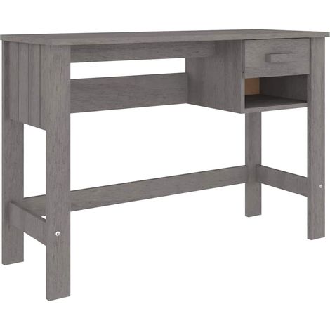 Scrivania Tavolo da ufficio HAMAR Grigio Chiaro 110x40x75 cm in Legno di Pino (1/5)