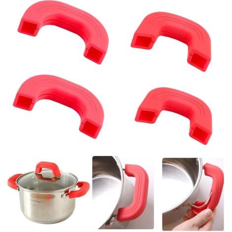4 pièces : maniques et protections pour doigts en silicone résistant à la chaleur, idéales pour poêles, woks, casseroles et autres ustensiles de cuisine