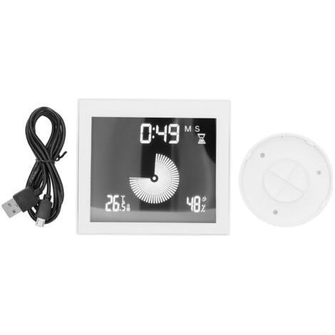 Multifunktionales Thermometer-Hygrometer mit Timer und Wecker – Weiß – 5V/1A USB-Netzteil (1/5)