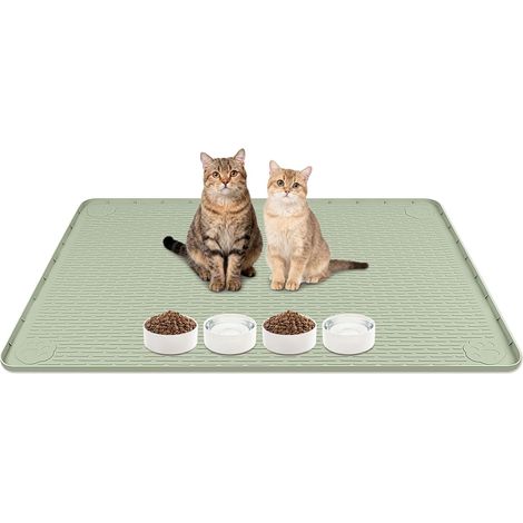 1 Tapis de litière pour chat, extra large 101,6x71,1 cm, silicone imperméable, surface texturée anti-trace, pour maison (1/5)