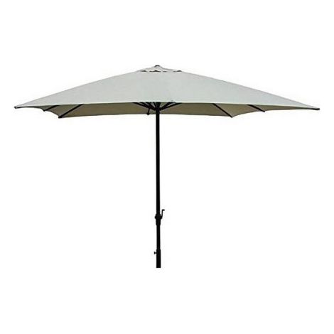 Parasol en métal à manivelle - mât ø 300 cm ø 48 mm avec 6 baleines écru