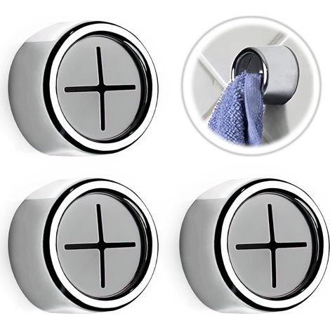3 Crochet Adhésif, Design Moderne, ABS Et Silicone, Pour Cuisine Et Salle De Bain (1/5)