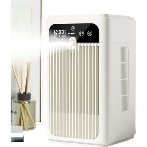 JSSEVN - Ventilador de aire acondicionado – Depósito de agua de 500 ml Refrigeración personal silenciosa Enfriador de aire portátil con nebulizador Para el hogar (1/5)