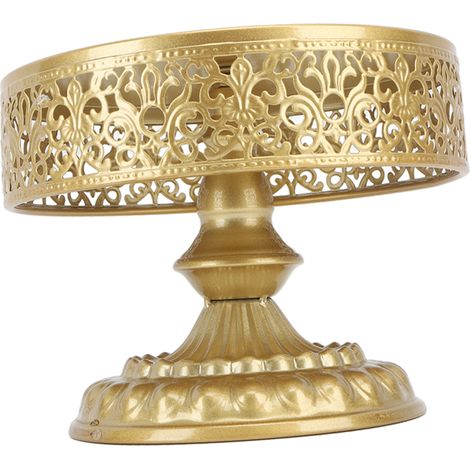 Présentoir à desserts doré, porte-gâteaux en dentelle, montage facile, présentoir rond pour gâteaux de fête (1/5)