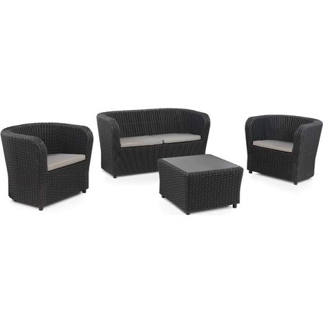 Set Diva Confort Grafito Sofá + 2 Sillones + Mesa de Centro. 4 plazas. Sp-Berner (1/10)