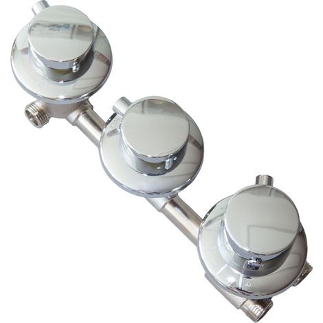 Ersatz Thermostat Armatur 3 fach Umschalter Dusche D38 10cm (1/5)