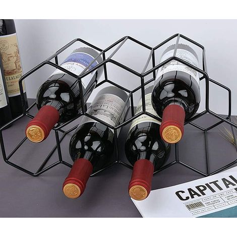 Support à bouteilles de vin en métal pour plan de travail, 9 (1/5)