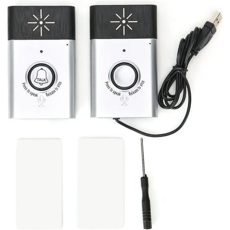 Interphone vocal bidirectionnel portable 2,4 GHz – Système sans fil compact avec sonnette intégrée, facile à installer (1/5)