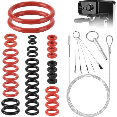 Clé à Tête Ovale avec Anneau Porte-Clés, Pack of 36 Joint Torique, Brosses De Nettoyage Incluses, Embout à Tête Ovale Outil De Réparation Compatible pour Machine à Café Entièrement Automatique (1/5)