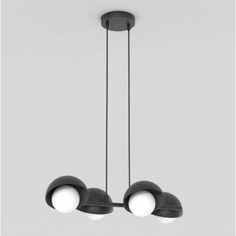Lampada a sospensione BOOM in acciaio nero con diffusori sferici (1/5)
