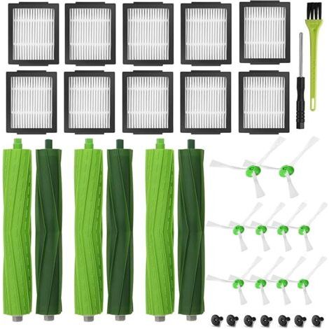 FENOPLASTICAFOREHILL  Pièces de Rechange pour iRobot i7 i7+ i3 i3+ i4 i4+ i6 i6+ i8 i8+ j7 E5 E6 E7, Accessoires pour Roomba 3 Paire de Brosses Princip (1/5)