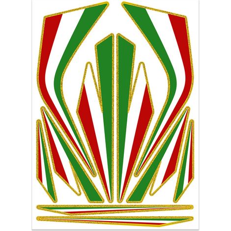Adesivi Componibili Set Fregi Tricolore Italia, Grande (1/4)