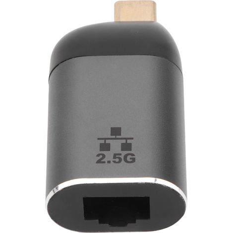 Adaptateur USB-C mâle vers RJ45 (signal stable 2500 Mbps) pour PC, Linux et TV. Compatible Windows et Linux. (1/5)
