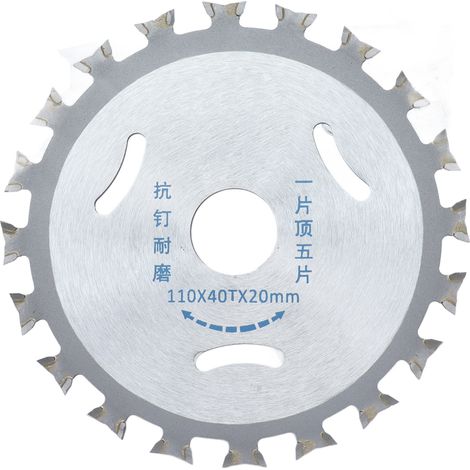 40T Hartmetall-Kreissägeblatt, doppelseitig, mit Dichtung, 110 mm x 20 mm (1/5)