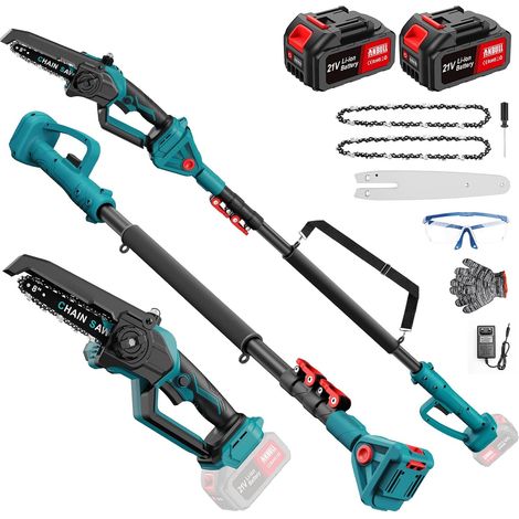 2-in-1 8" Electric Pole Pruner – Working Range 4.8 m Telescopic chainsaw (1/5)