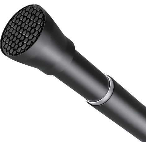 Tringle à rideau de douche noire de 114 à 193 cm – Barre de douche télescopique antidérapante sans perçage – Tringle de tension (1/5)