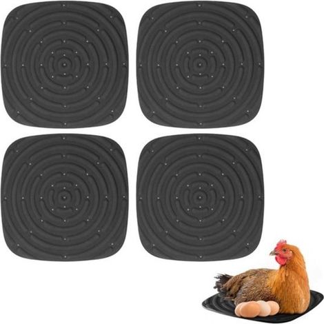 4 piezas，Alfombrilla para nido de gallinas，Alfombrilla lavable para nido de gallinas，casas para gallinas，30 x 30 cm，negro (1/5)