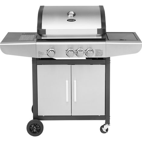 Justus BBQ Gasgrill "Ares 3 SU", silber, 3+1 Brenner (1/4)