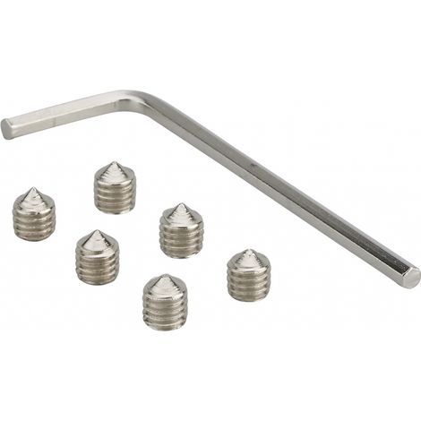 Thirard – Jeu de 6 vis pointeaux avec clé mixte – Acier pour portes intérieures – Carrés percés pour installation parfaite