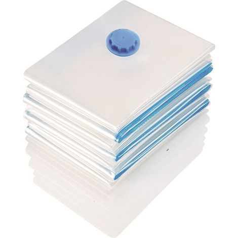 Lot de 4 sacs sous vide, valve anti-fuite, joint étanche 10mm, matériau PA+PE, rangement couettes oreillers (1/4)