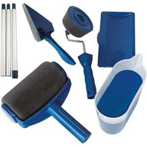 Paint roller with refillable anti-drip reservoir, extendable handle, painting accessory, complete kit (1/4)