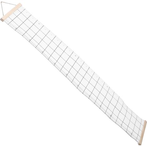Tableau de Croissance Mural en Bois et Toile, Style Nordique Blanc Échelle Pratique à Grille, Facile à Nettoyer, pour Chambre D’garçon et Filles et Salle de Jeux (1/5)