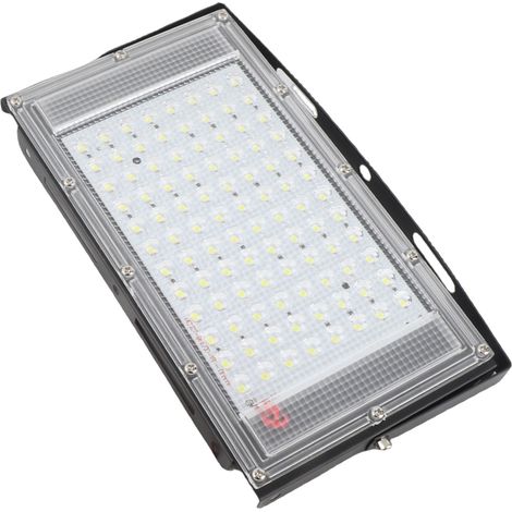 Projecteur LED extérieur 100W étanche IP66 avec pince crocodile sur batterie 12V pour camping urgence, plat en fer et PC (1/5)