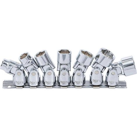 Jeu de 7 Douilles Articulées Six Pans - Carré Femelle 10 mm (3/8) - 3/8 à 3/4 en Pouces - Polyvalence et Précision - D-Work (1/5)